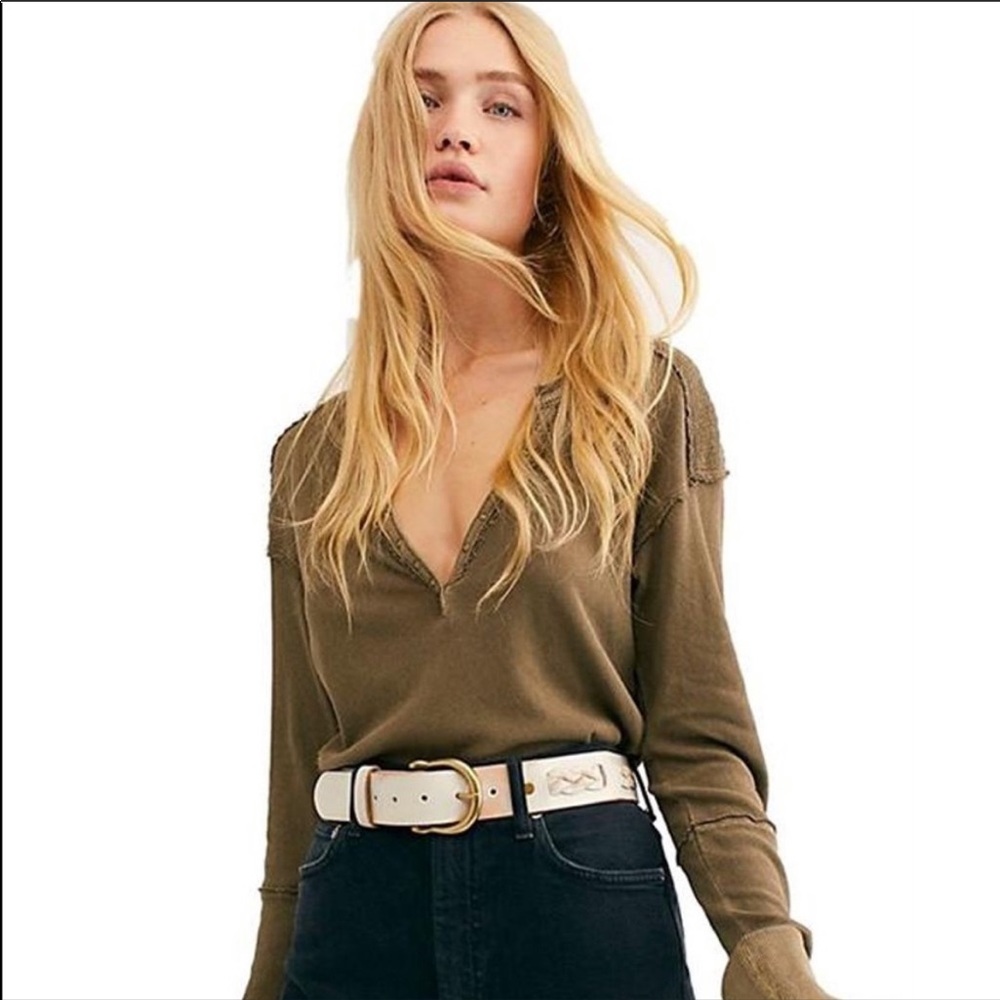 Free People Long Sleeve Moto Top
